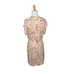 Loft  Pink Orange Floral Cottage V neck Dress Soft Cotton Stretch size Medium Photo 3