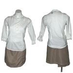 IZOD Cotton Popover Pullover Top White Half Buttoned Boho Size XS Photo 5