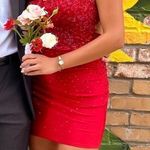 Zapaka Red Sparkly Homecoming Dress Size 4 Photo 0