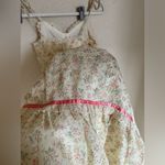 Vintage 70s Candi Jones Ditsy Floral Sun Maxi Dress Sz XXS Strappy Ties Yellow‎ Yellow Photo 2