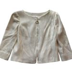 Ellen Tracy Linda Allard  Blazer Jacket Ivory Size 6P Petite Zip Front office Photo 8