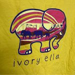 Ivory Ella Ivory‎ Ella yellow knot tie front short sleeve t-shirt elephant women’s size XL Photo 5
