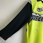 Jamie Sadock Womens Medium 1/4 Zip Top Golf Yellow Dragon Signed Black Stretch Photo 4