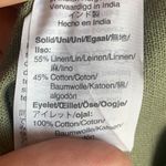 J.Crew  Mercantile Olive Green Eyelet Linen Long Sleeve Blouse Photo 6