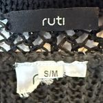 Ruti Linen Blend Open Knit Black Short Sleeve Tunic Sweater size S / M Size M Photo 4