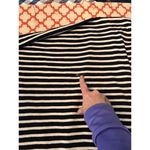 Talbots ONESIZE Coastal Nautical Blue White Striped Knit Shawl/Wrap Cotton Bld** Photo 6