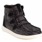 Hey Dude  Lea fur lined ankle boots black gray white womens size 10 casual trendy Photo 0