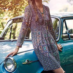 Anthropologie Maeve by Amethyst Tile Dress XS Photo 0