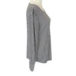Ann Taylor black and white vertical striped long sleeve pullover stretchy top S Photo 2
