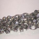 American Eagle  Aged Silver Tone Boho CZ Rhinestones Multi Strand Bracelet Photo 5