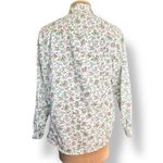Vintage 90s Solutions Floral Western Shirt White Pink Purple Long Sleeve Button Size L Photo 3