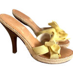 Y2K VTG. YELLOW RIBBON HIGH HEEL SANDALS SZ. 8 Photo 0