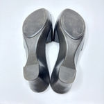 Talbots  Open-Toe Wedge 2" Heels Size 8AA Black‎ Textured Leather Slip-on Sandal Photo 6