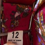 Andrea Gayle Petites Vintage 90s Red Eclectic Paisley Floral Secretary Dress Size 12 Photo 7