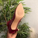 Red mesh high heel ankle 4” stiletto heels boots booties lace detail and ruffle trim Photo 4