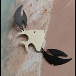 3 Angel Fish Metal Dangle Earrings Black Photo 3