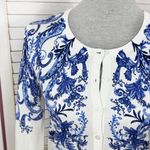 Talbots Delft Blue Picnic Paisley White Button Up Cardigan Sweater White XS Photo 5