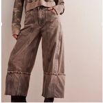 Free People NWT Olsen Cuffed Crop Barrel Jeans in Slate Photo 1