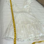 Caren Forbes  White Ruffled V-Neck romantic Mini Dress Sz S Photo 8