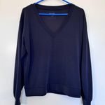 Athleta NWOT Willow V-Neck Sweatshirt in Black Size Large Photo 2