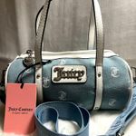Juicy Couture NEW White Blue Denim Mini Barrel Bag Photo 0