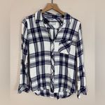 Rails Plaid Flannel Button Down Hunter Shirt in White Navy Orchid sz Small $158 Photo 3