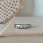 Stainless Steel Inset Channel Band Ring “Davyde” Wedding Engagement Classic Jewelry Silver Photo 0
