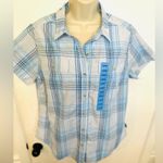 Eddie Bauer Women's Short Sleeve Adventure Shirt Moisture Wicking Pocket Large Photo 2