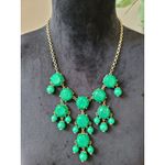 Women Green Statement Bib Necklace With Gold Chain And Lobster Claw Lock Jewelry Photo 1