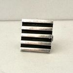 Vintage 925 Sterling Silver Modernist Square Shaped Ring Photo 4