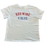 Francesca’s playful patriotic American red, wine blue Fourth of July theme top S Photo 4