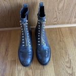 Jeffrey Campbell  Tonette‎ Combat Croc Embossed Boot Grey Women's Size 10 Photo 4