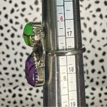Sterling Silver Mojave Turquoise Purple and Green Two Stone Size 7 Photo 4