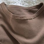Brandy Melville Cutest Brown  Long Sleeve Thermal Top Photo 3