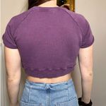 ZARA  "Malibu 1980" Purple Crop Top Size Small Photo 2