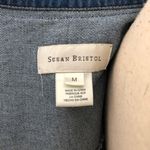 Susan Bristol Vintage 80s  Fleece PATCHWORK Blue Denim JEAN JACKET Womens Size M Photo 3