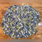 J. JILL Floral Print Cotton and Silk‎ Blouse Size Small Petite Green/Blue Blue Photo 3