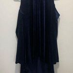 Cecico  Blue Velvet Cold Shoulder Long Sleeve Top Size Small Photo 0