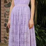 SAU LEE Selena Lace Dress in Lavender Midi Revolve Size 2 Purple Photo 0