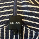 Nic+Zoe  Striped Cardigan Medium EUC Navy White Open Front Coastal Preppy Photo 7