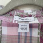 Dress Barn Button Up Collared Shirt Plaid Floral 3/4 Sleeve ~ Woman Size 14W/16W Photo 4