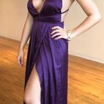 Purple Backless Slit Formal Dress Photo 0