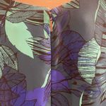 Rebecca Taylor  Blue Green Tahitian Tropical Flower V-neck A-line Dress Size 6 Photo 7