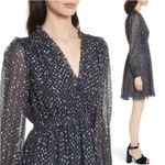 Kate Spade  Dress Night Sky Dot Mini Rich Navy Silver Star Sheer Layered Size 2 Photo 2