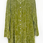 Chico's Womens Boho Cottagecore Embroidered Silk Blend Button Velvet Jacket S Photo 0