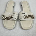 ZARA ‎ Women's Chain Detail Slide Sandals Ivory/Cream Chic Summer Shoes Size 6 Photo 1