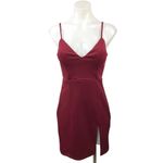 Showpo  Red V-neck Spaghetti Strap Slit Cocktail Party Mini Bodycon Dress Size 2 Photo 1