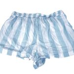 Gap LOVE Blue White Stripe Drawstring Waist Tassels Lounge Sweat Shorts Size M Photo 1