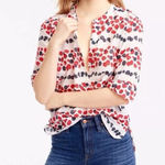 J.Crew New NWT Berry print popover shirt size 10 Photo 0