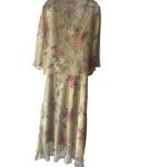 Virgo Petite M Vintage 90s Green Floral Chiffon Church Feminine Maxi Dress Size M Photo 8